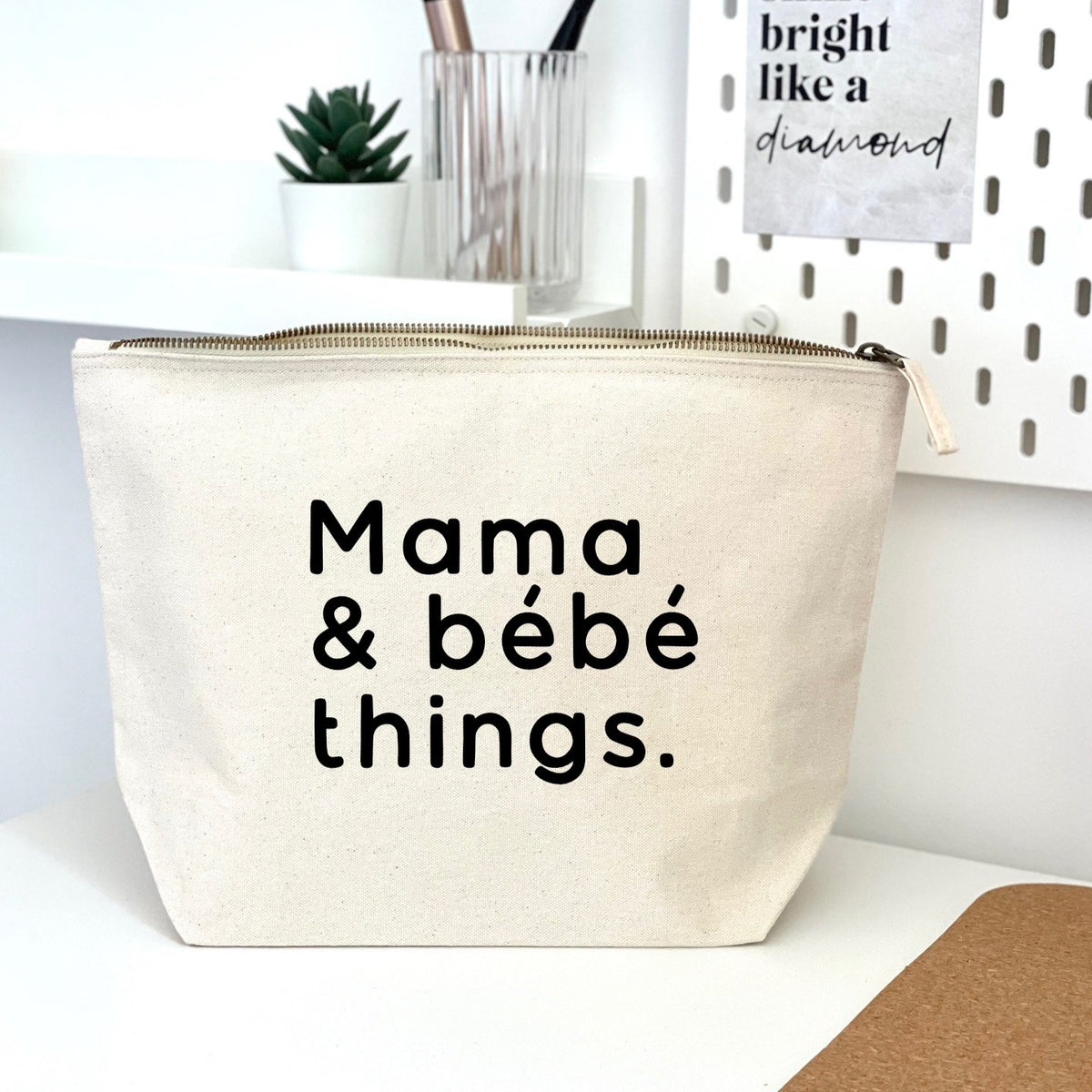 Mama bebe things zipped pouch Word Up Creative