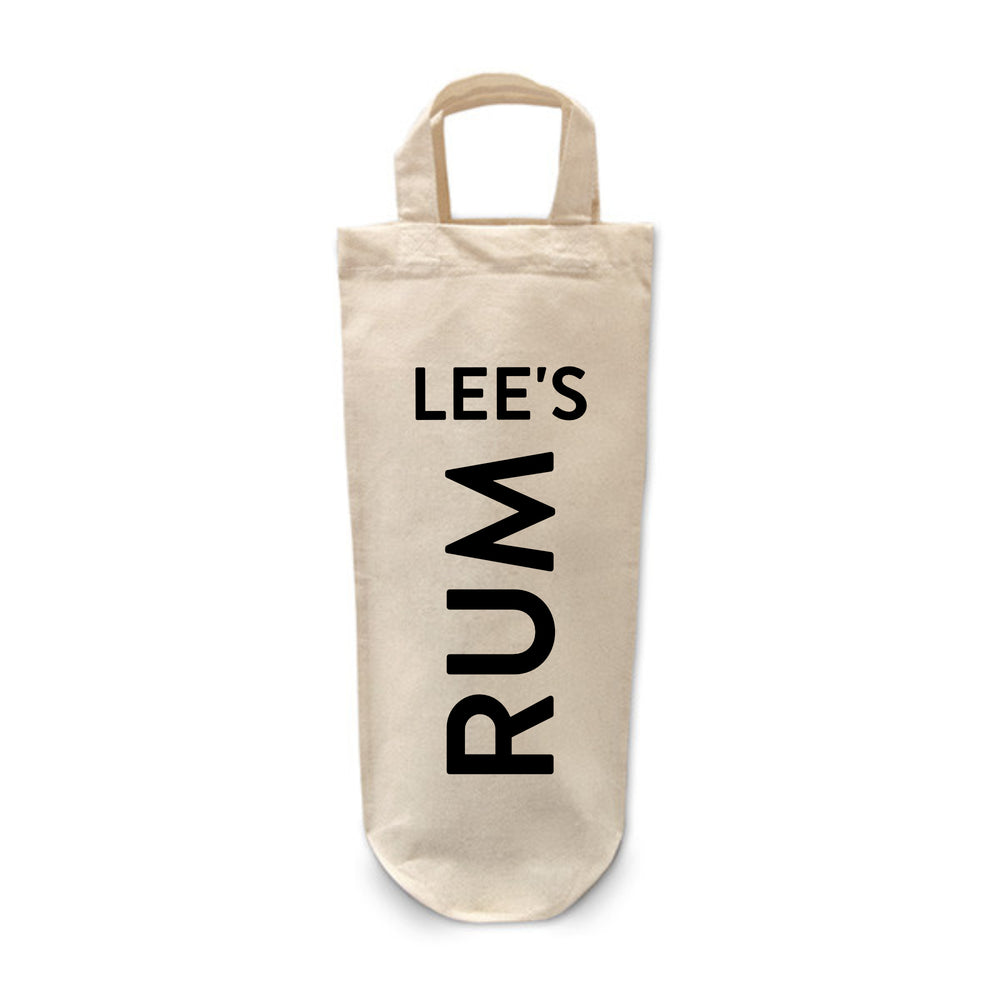 Personalised rum bottle gift bag
