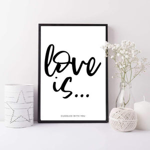 Love is typography print - Blush pink Love wall art - Personalised love print - bedroom wall art - Nursery decor - Scandi print