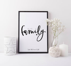 Personalised family print - Christmas Family gift - Living room art print - we are family print - Family xmas gift idea - Mother&#39;s day gift