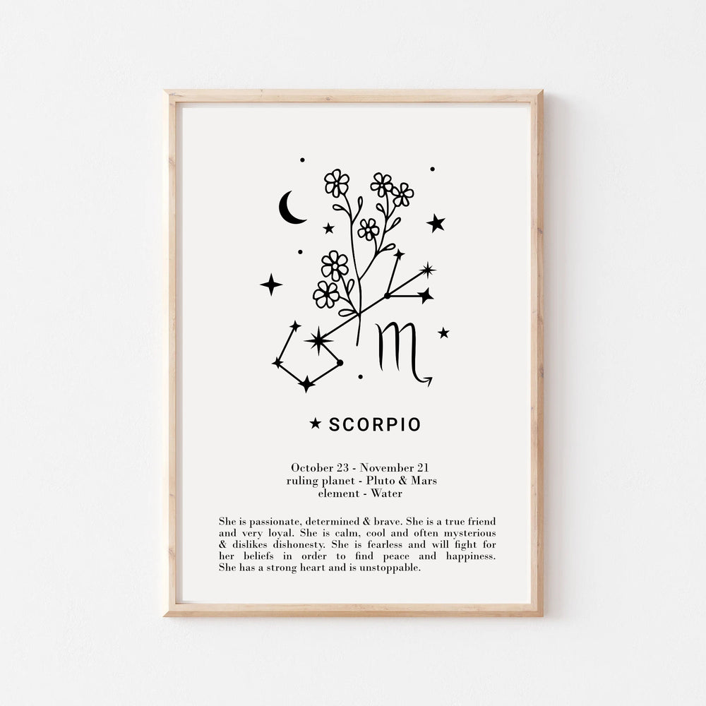Scorpio star sign Zodiac print
