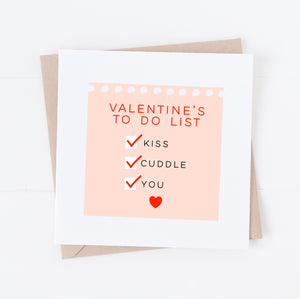 Cute Valentine's to do list card
