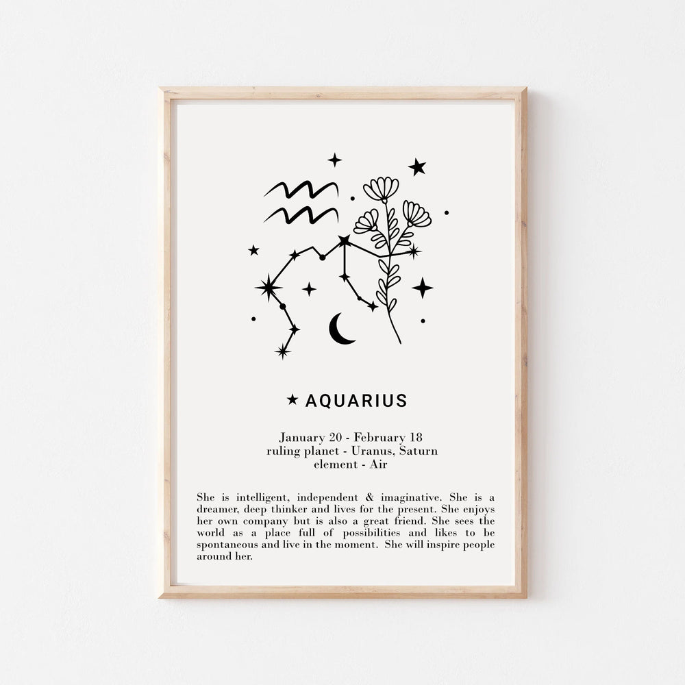 Aquarius Zodiac star sign print