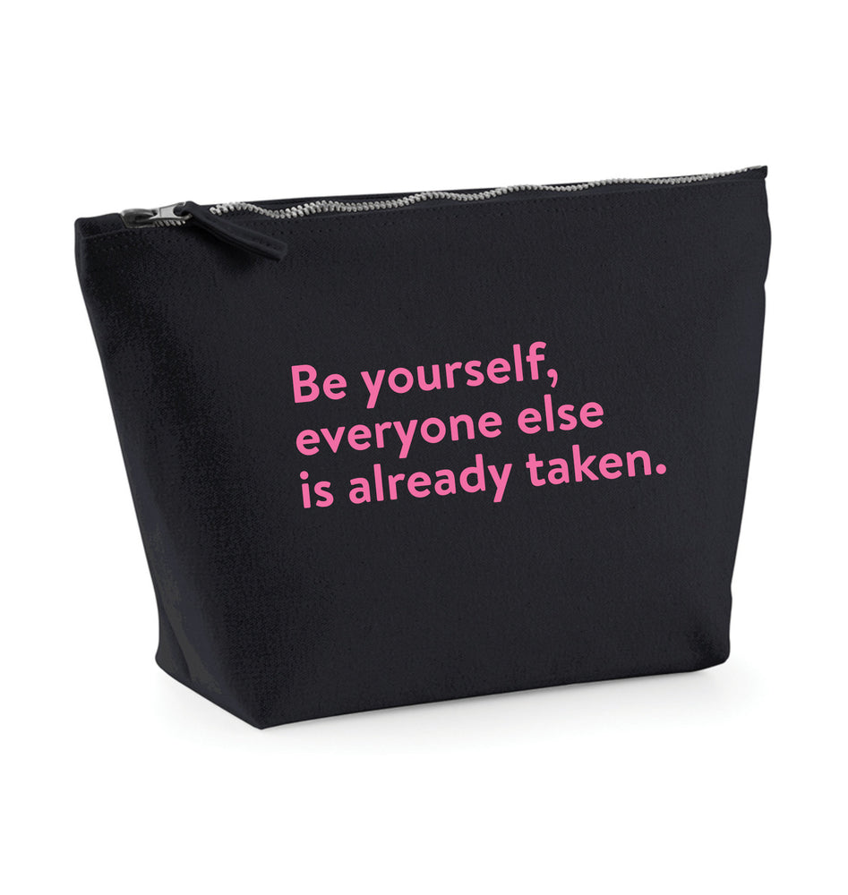 Be yourself quote cosmetic make up bag.
