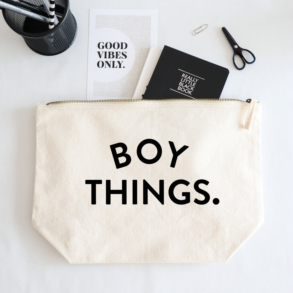 Boy things zipped pouch bag