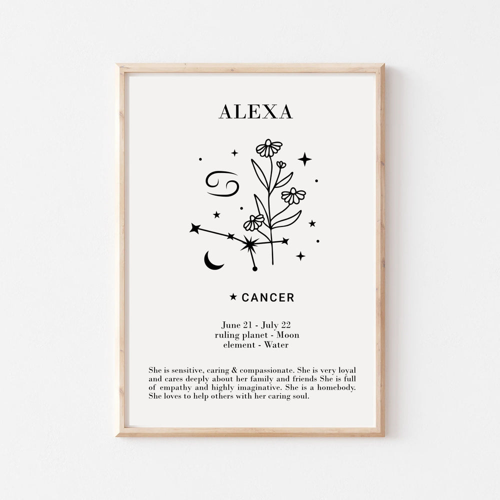 Cancer star sign Zodiac print