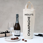 Personalised champagne bottle bag