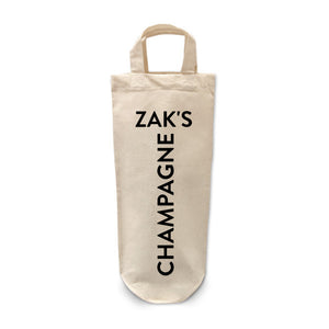 Personalised champagne bottle bag