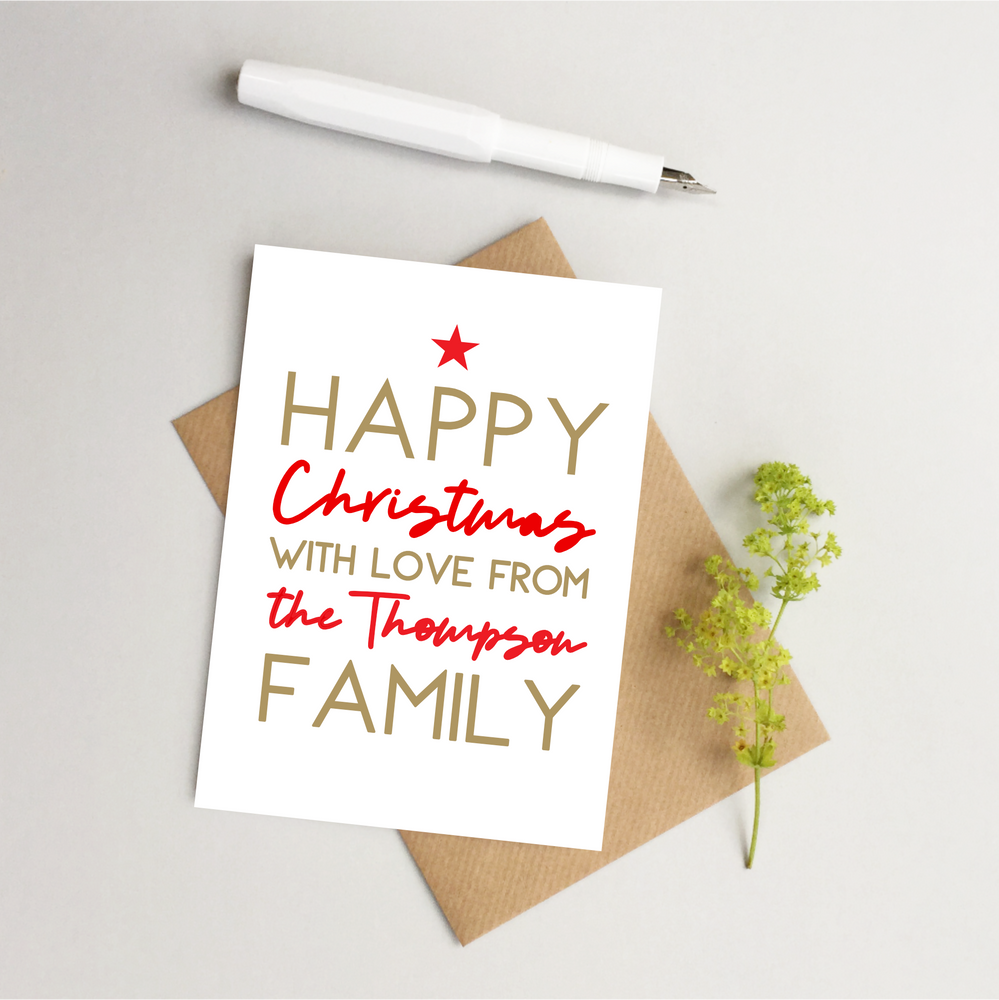 Personalised Family Christmas card