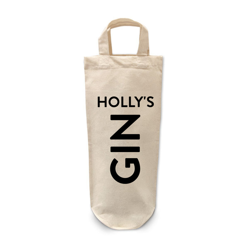 Personalised gin bottle gift bag