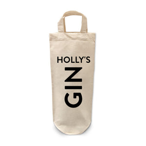 Personalised gin bottle gift bag