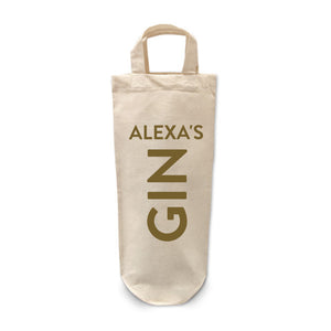 Personalised gin bottle gift bag