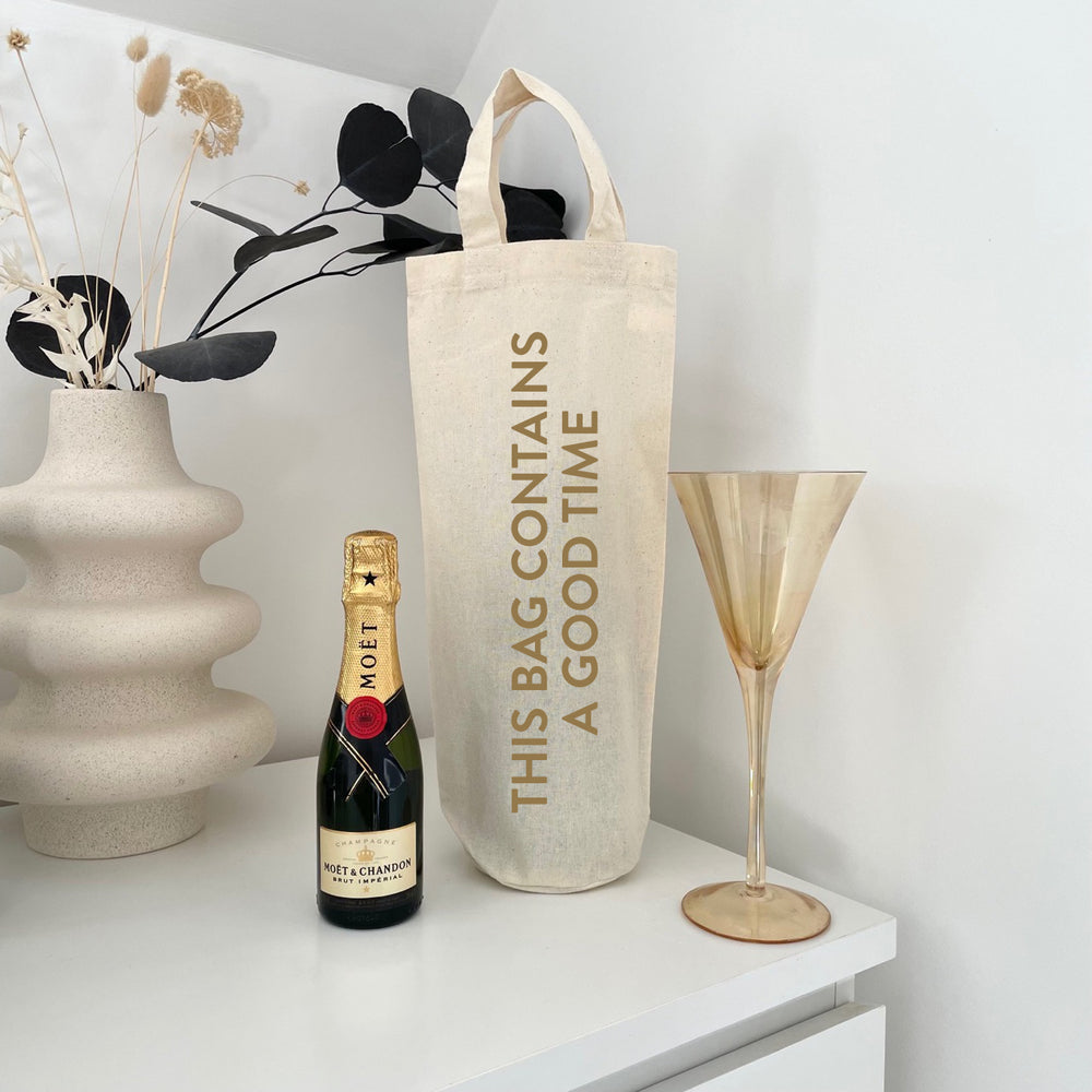 This bag contains a good time bottle bag