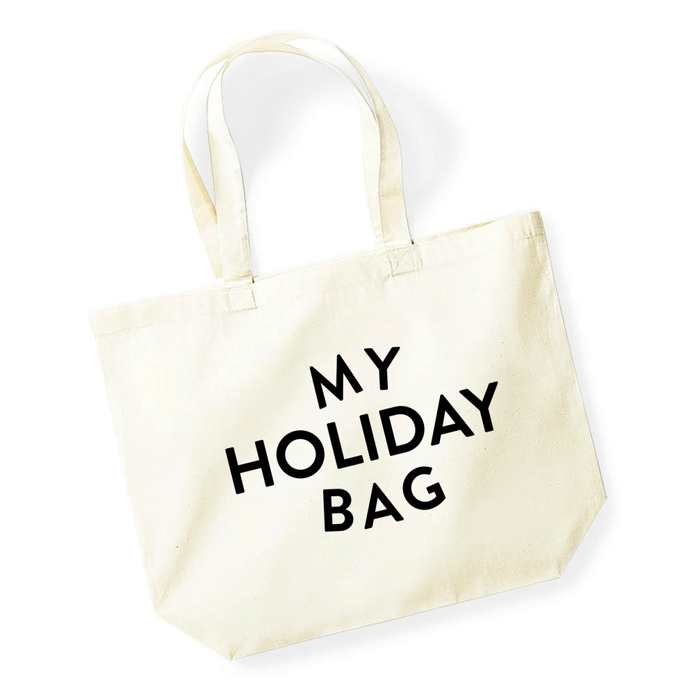 Personalised holiday beach tote bag