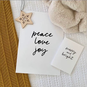 Peace love joy Christmas print