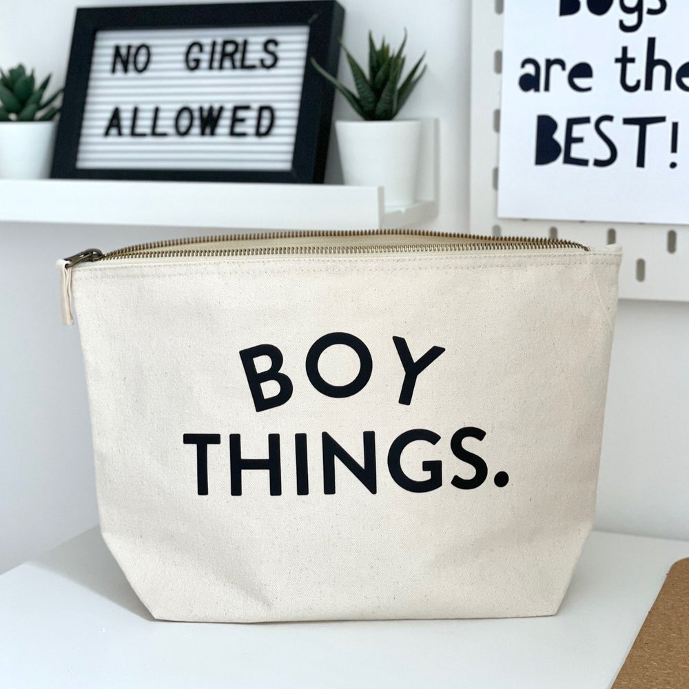 Boy things zipped pouch bag