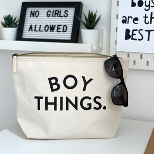 Boy things zipped pouch bag