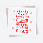 Thank you Mum card