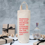 Funny naughty list Christmas bottle gift bag