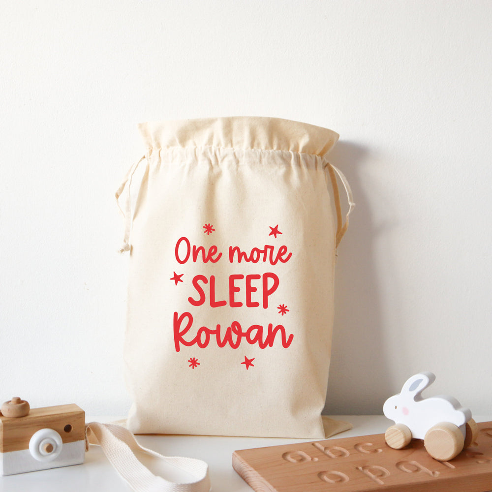 Personalised Christmas eve bag one more sleep