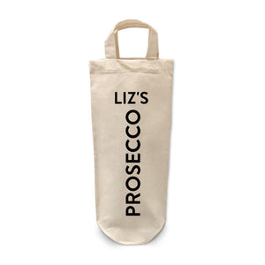 Personalised prosecco bottle bag