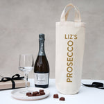 Personalised prosecco bottle bag