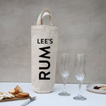 Personalised rum bottle gift bag