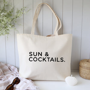 Sun & Cocktails holiday tote bag