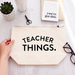 Teacher things zipped pouch bag