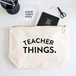 Teacher things zipped pouch bag