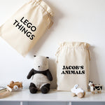 Personalised toy storage sack / lego storage bag
