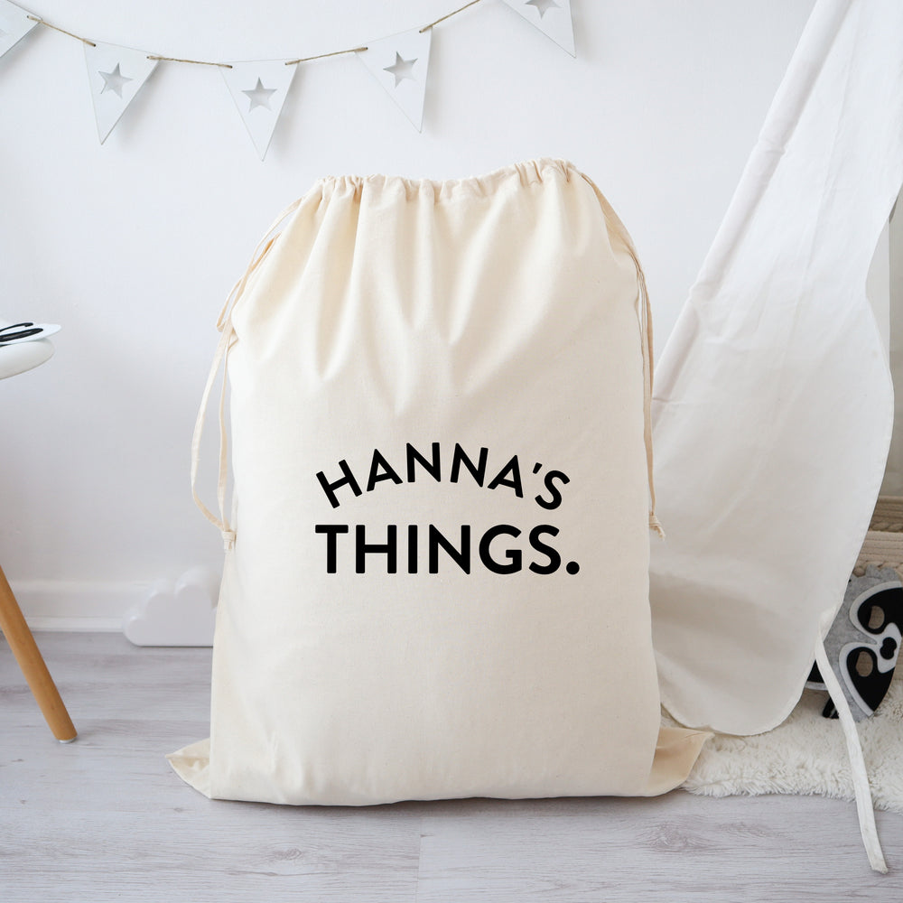 Personalised large drawstring storage bag sack – Word Up Creative