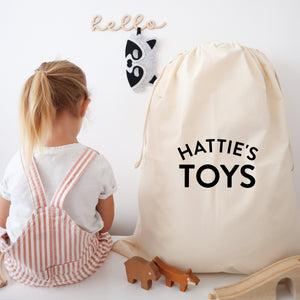 Personalised large cotton toy sack