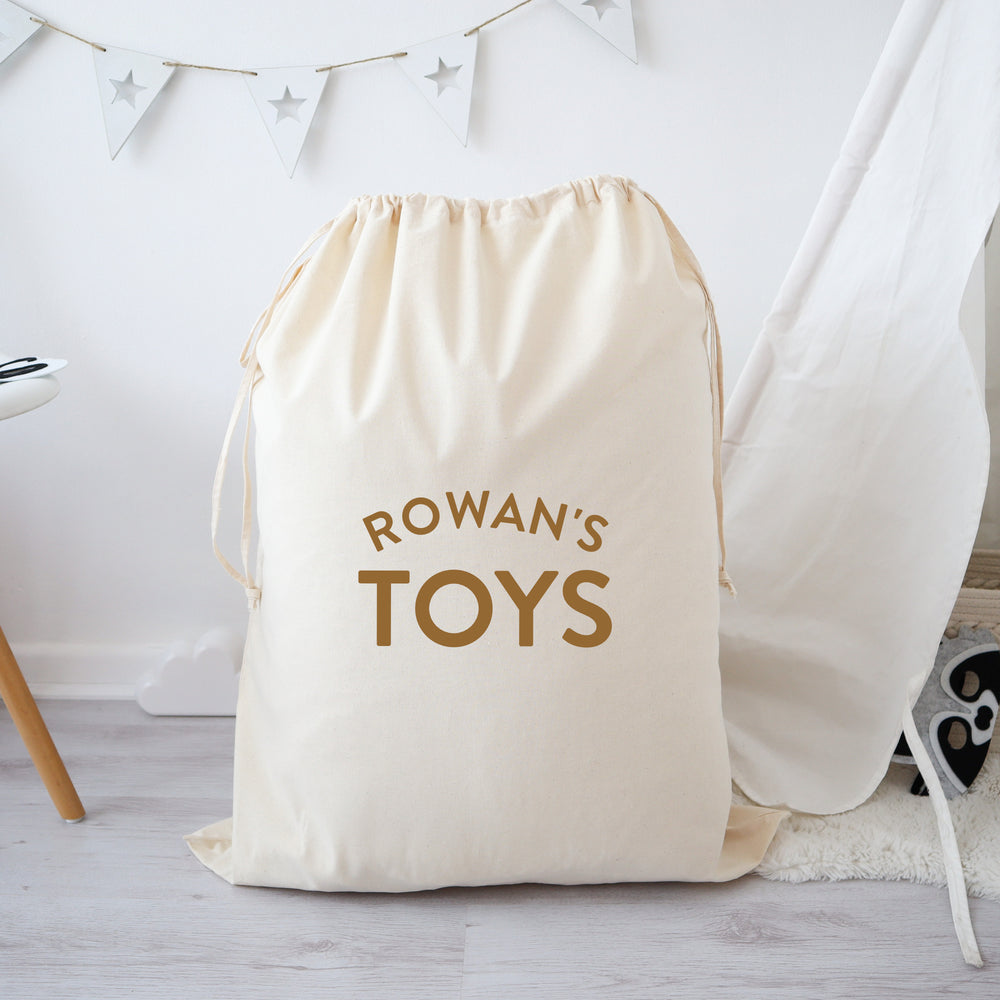 Personalised large cotton toy sack