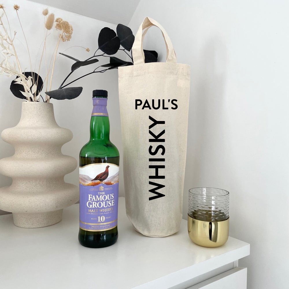 Personalised whisky bottle bag