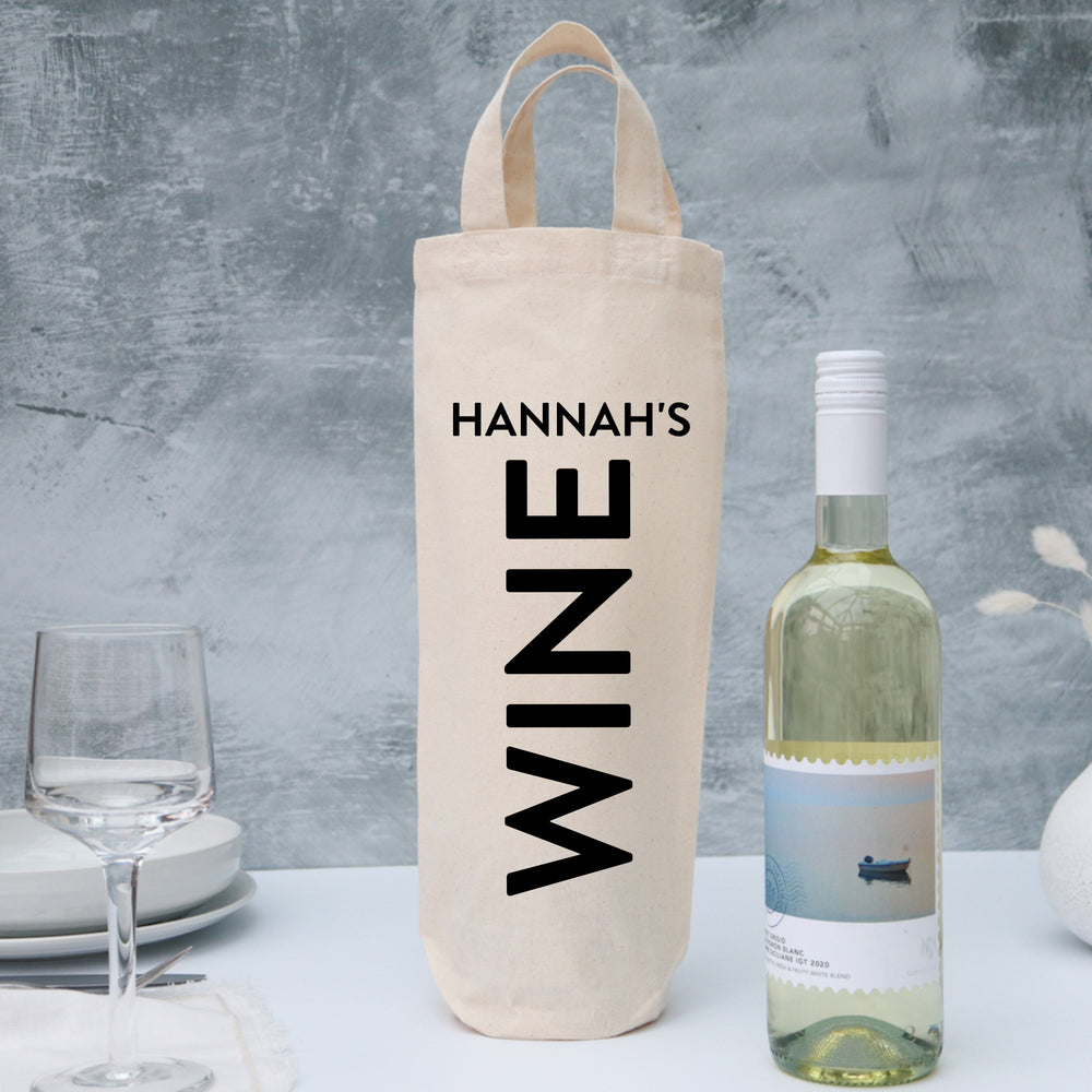 Personalised wine bottle bag