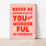 Girls pink positivity print - You are wonderful