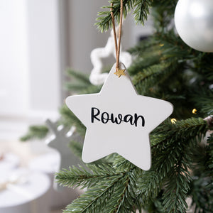 Personalised name star / bauble decoration for Christmas
