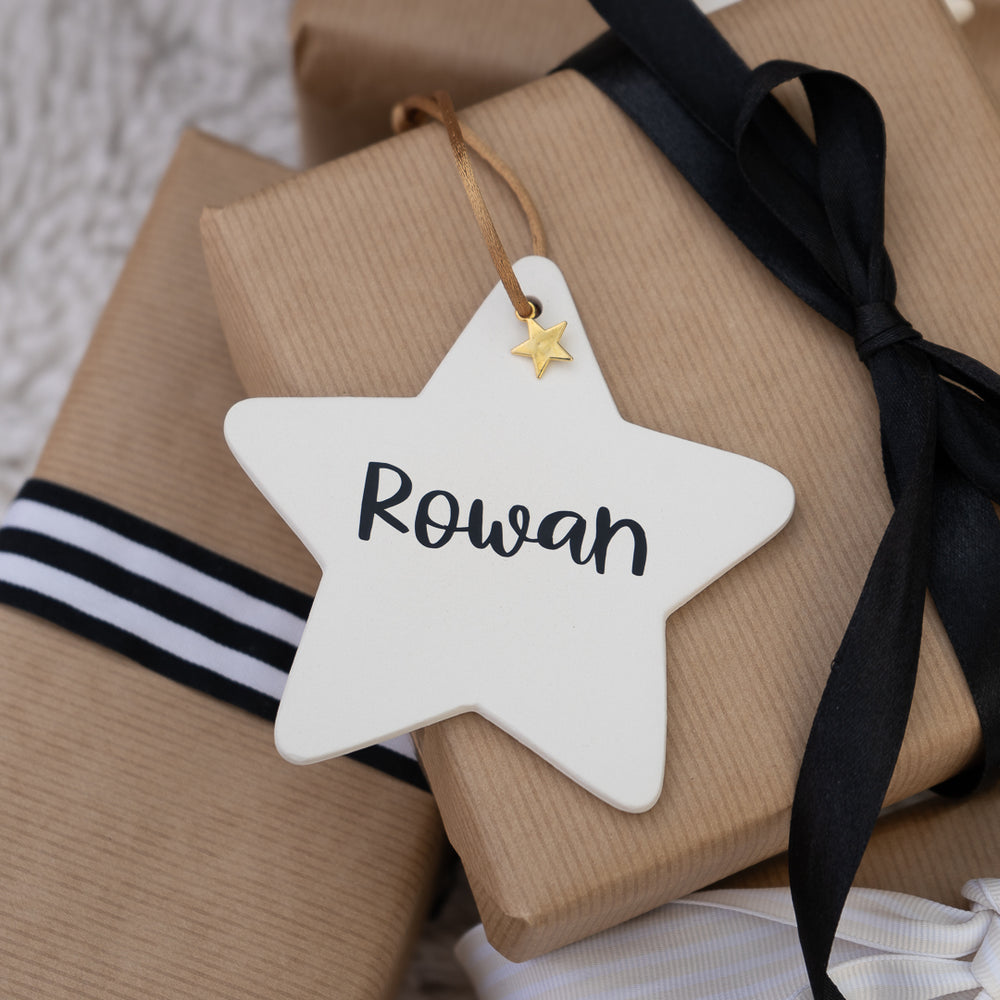 Personalised name star / bauble decoration for Christmas