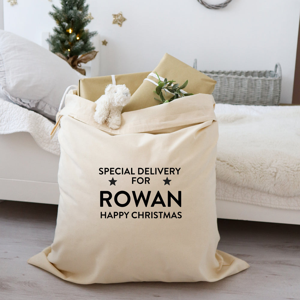 Personalised Christmas present Santa sack