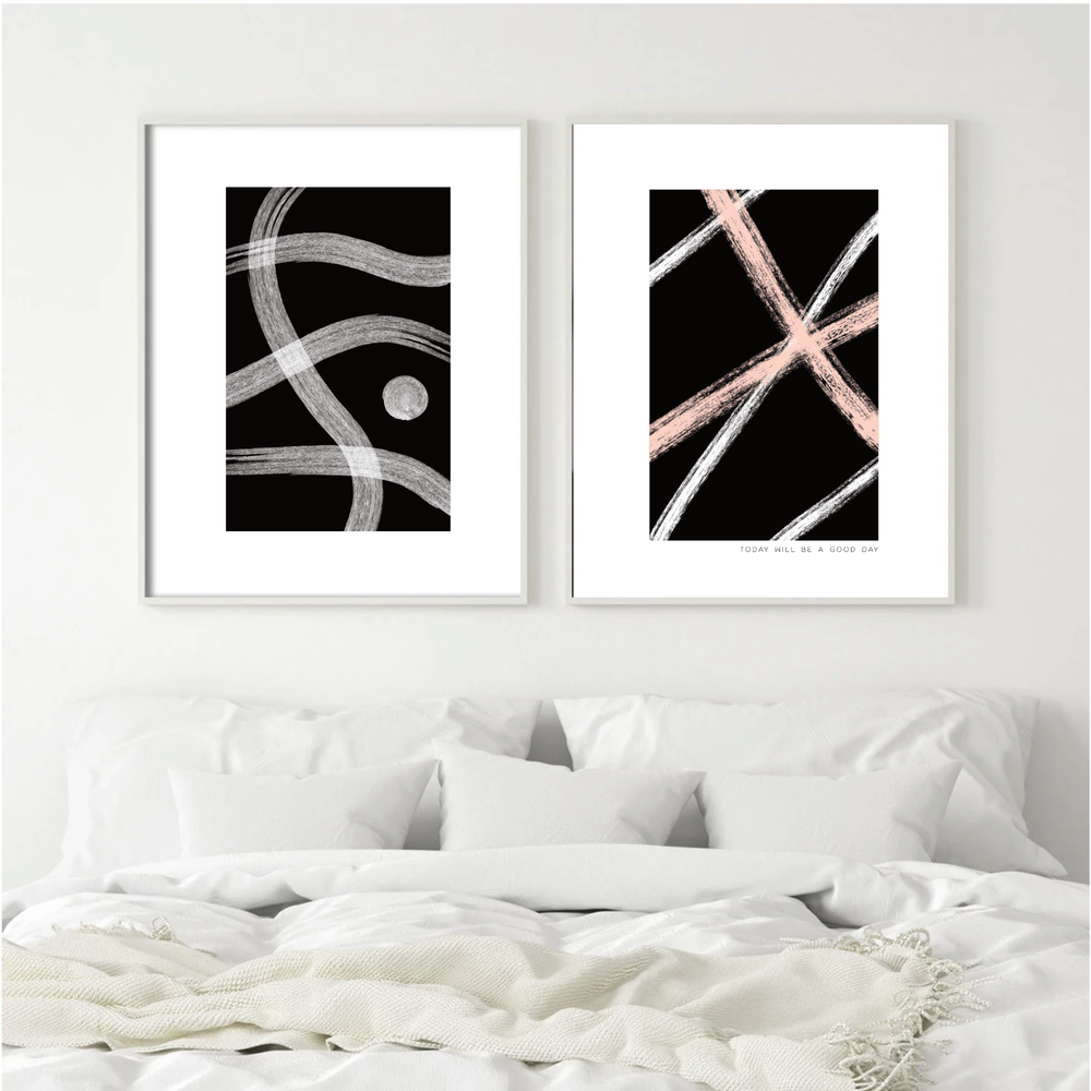 Black and white abstract print
