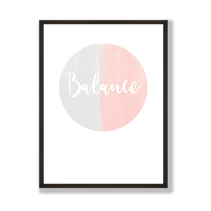 Balance pink grey abstract print