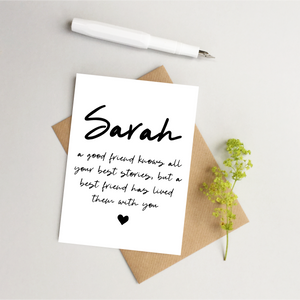 Personalised Best Friend card