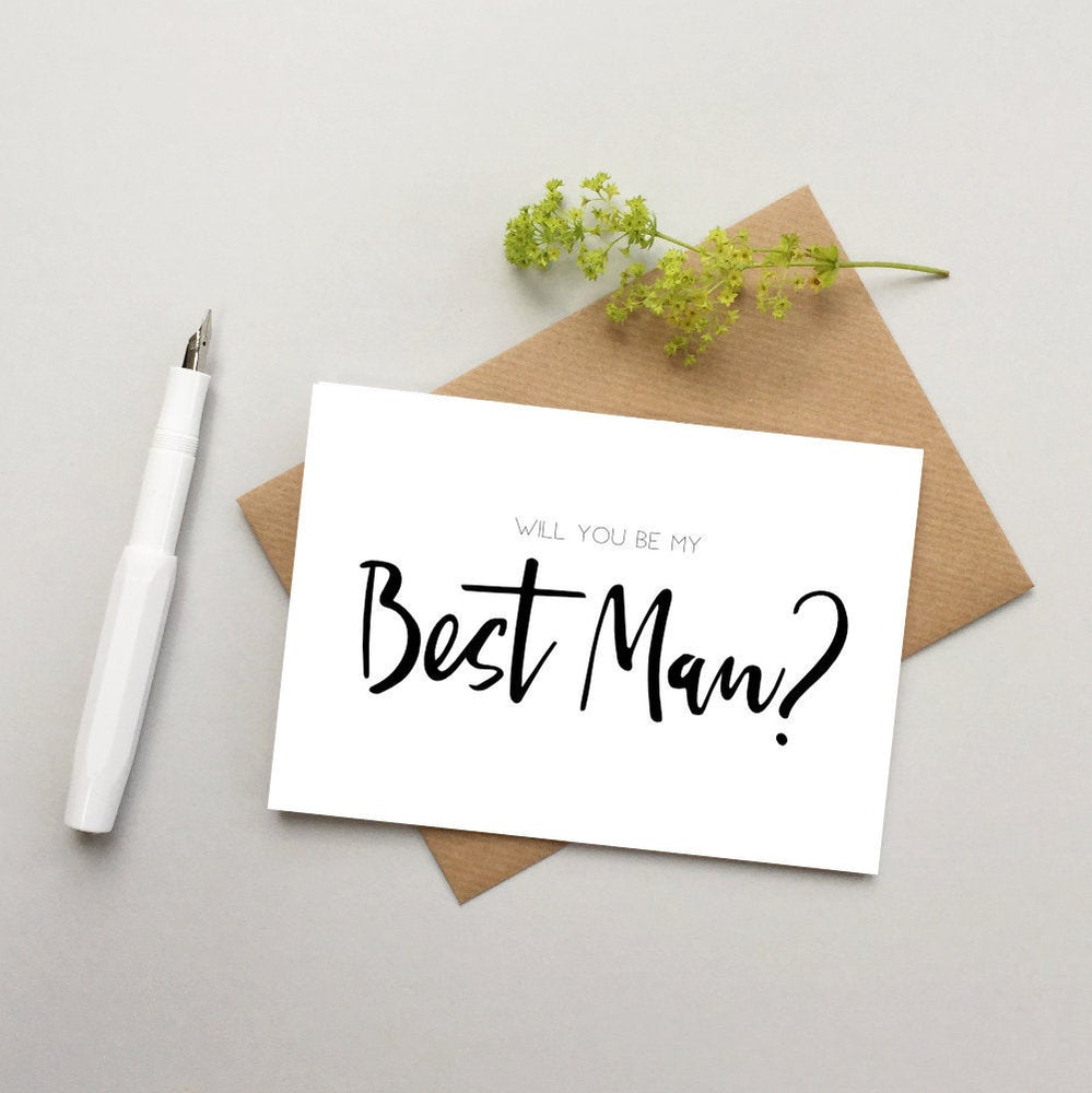 Best man card - Will you be my Best man card - Wedding party cards - card for Best Man - Modern best man card