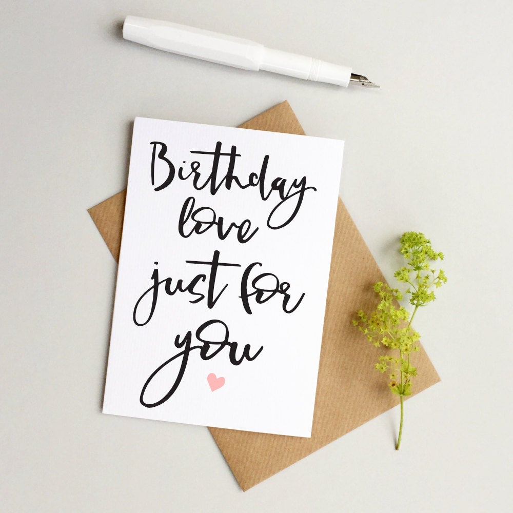 Birthday love card - Female birthday card - Happy Birthday card - modern birthday card - Girly birthday card - girlfriend Birthday card