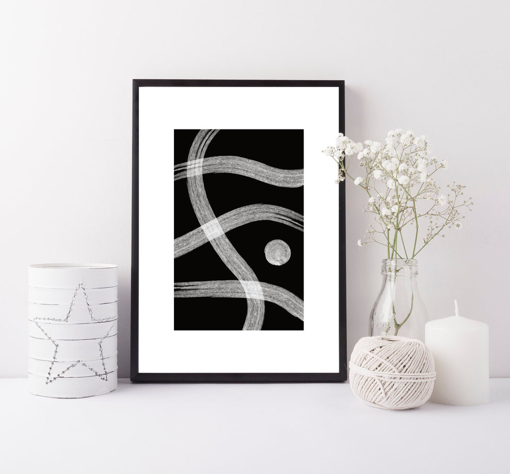 Black and white abstract print - Abstract art print - Monochrome art print - Neutral colours print - living room decor - bedroom art print