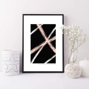 Black and white abstract print - Pink abstract art print - Monochrome art print - Modern art print - living room decor - bedroom art print