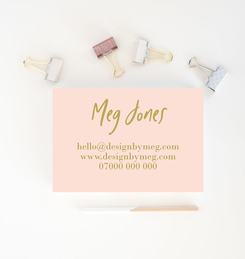 Blush & gold business Card Design - Shop Business Card Template - Salon business card - Premade pink business Card - Printable Business Card