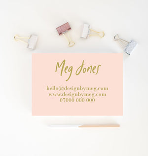 Blush & gold business Card Design - Shop Business Card Template - Salon business card - Premade pink business Card - Printable Business Card