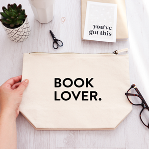 Gift for a book lover / large cosmetic bag